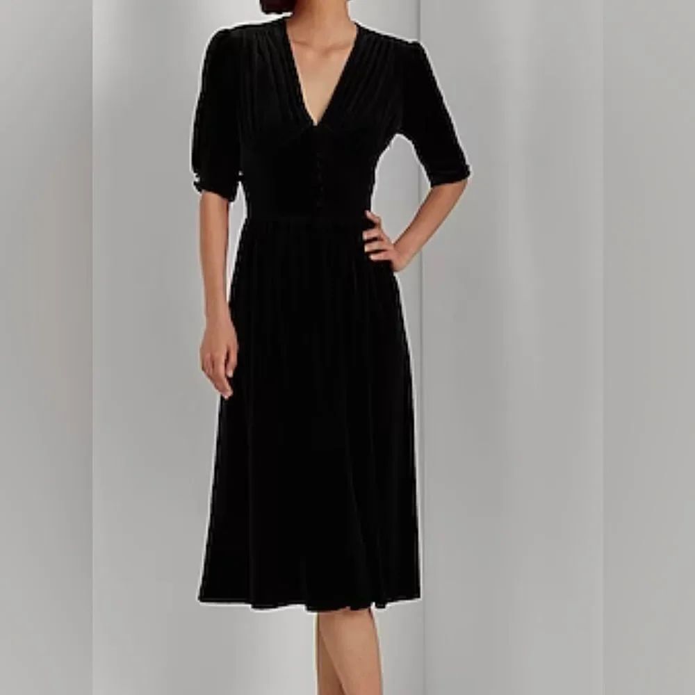 LAUREN RALPH LAUREN Velvet Black dress NWT Size 3X